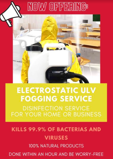 Electrostatic ULV Fogging Service — North Hollywood, CA — So White Carpet Cleaning LLC