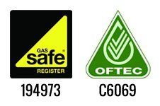 Gas safe register and OFTEC logos