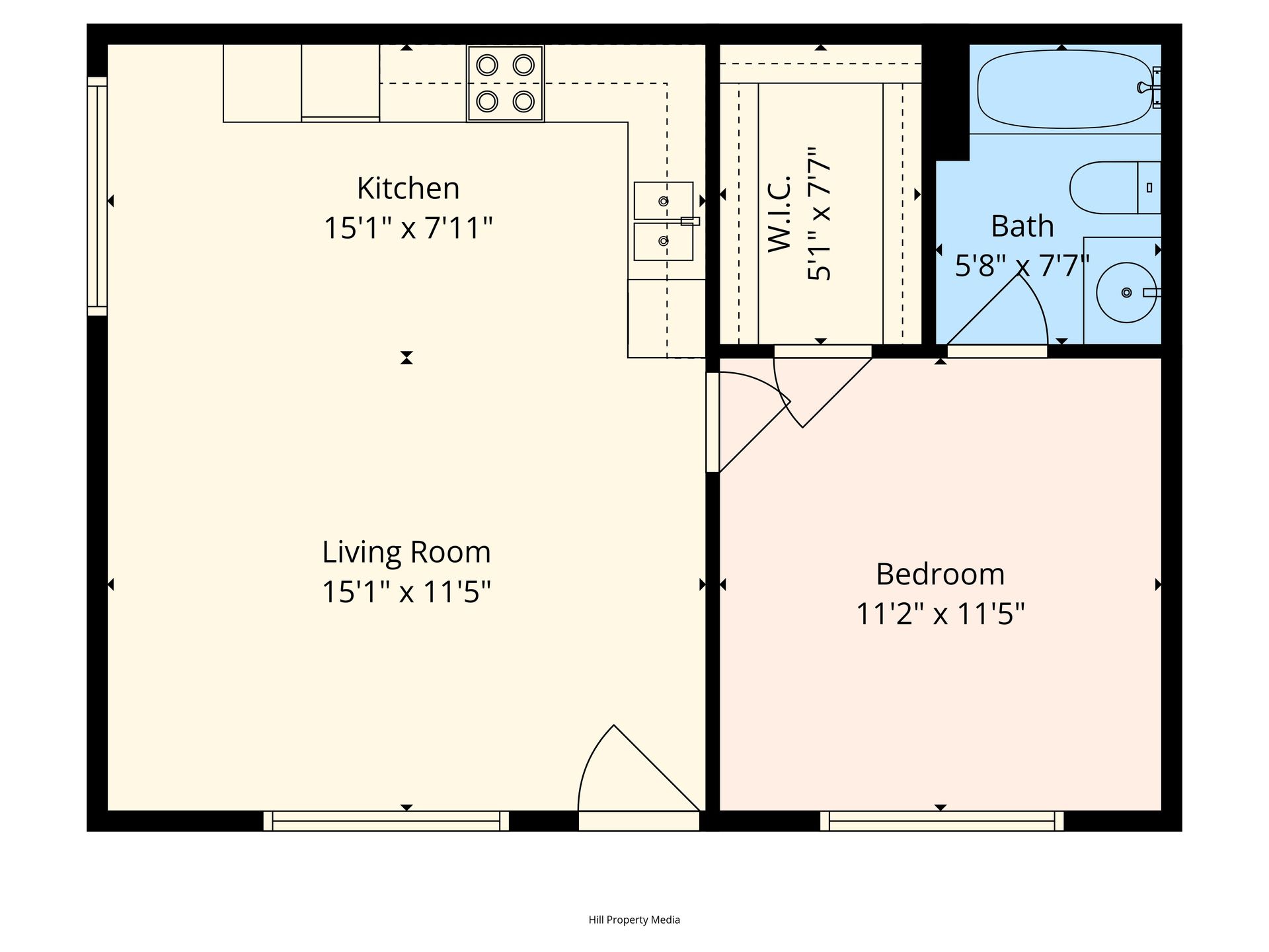 example of an available floorplan at villa monterey apartments