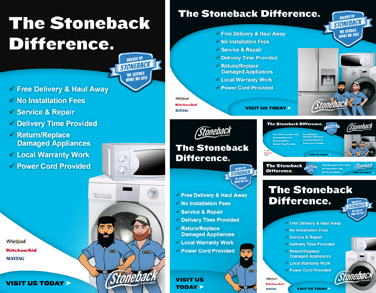 Professional Advertisement for Stoneback Appliance made by KMG.