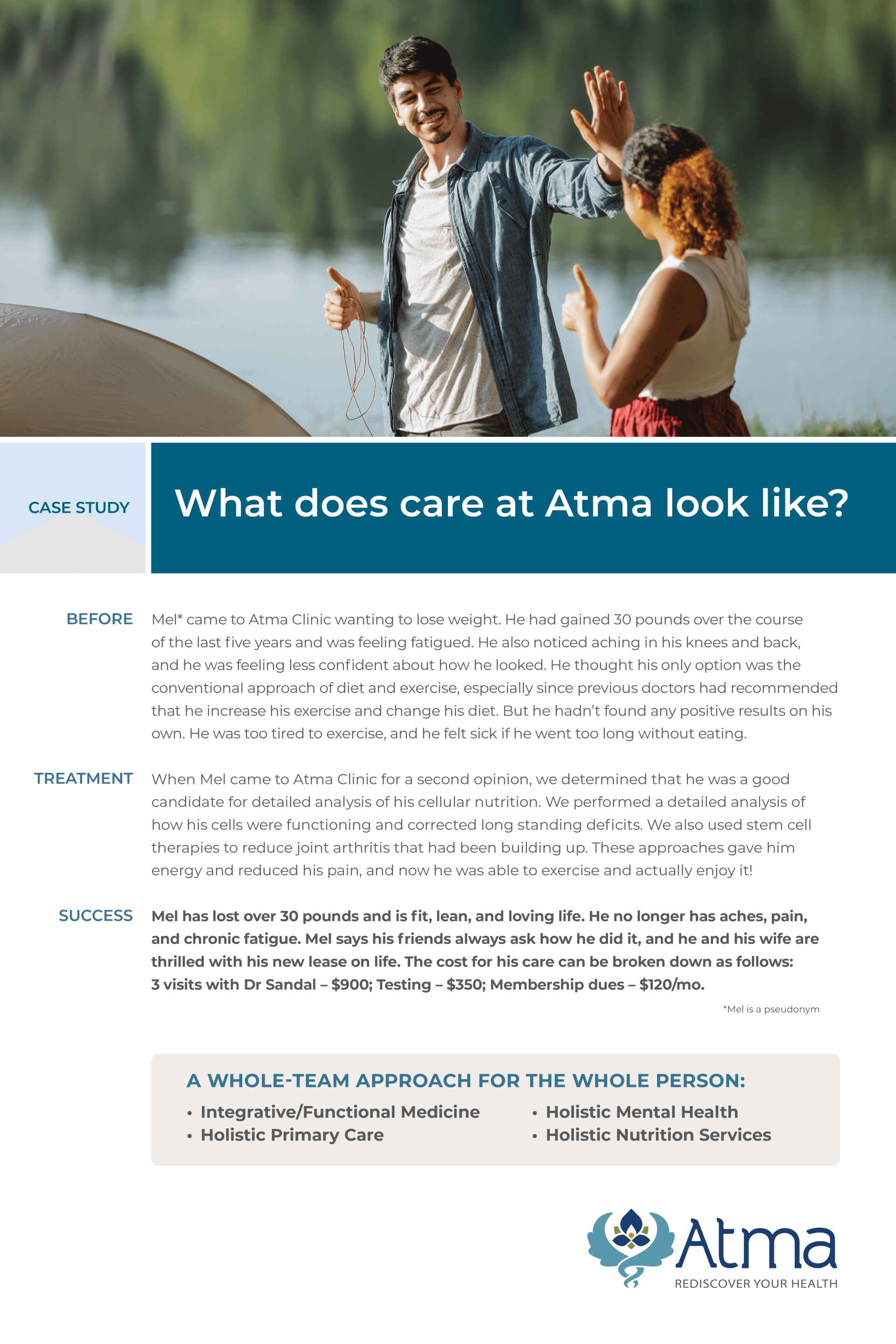 a man and a woman are standing next to each other in front of a lake .