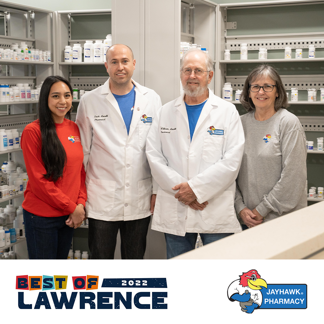 Professional photograph of Jayhawk Pharmacy employees.