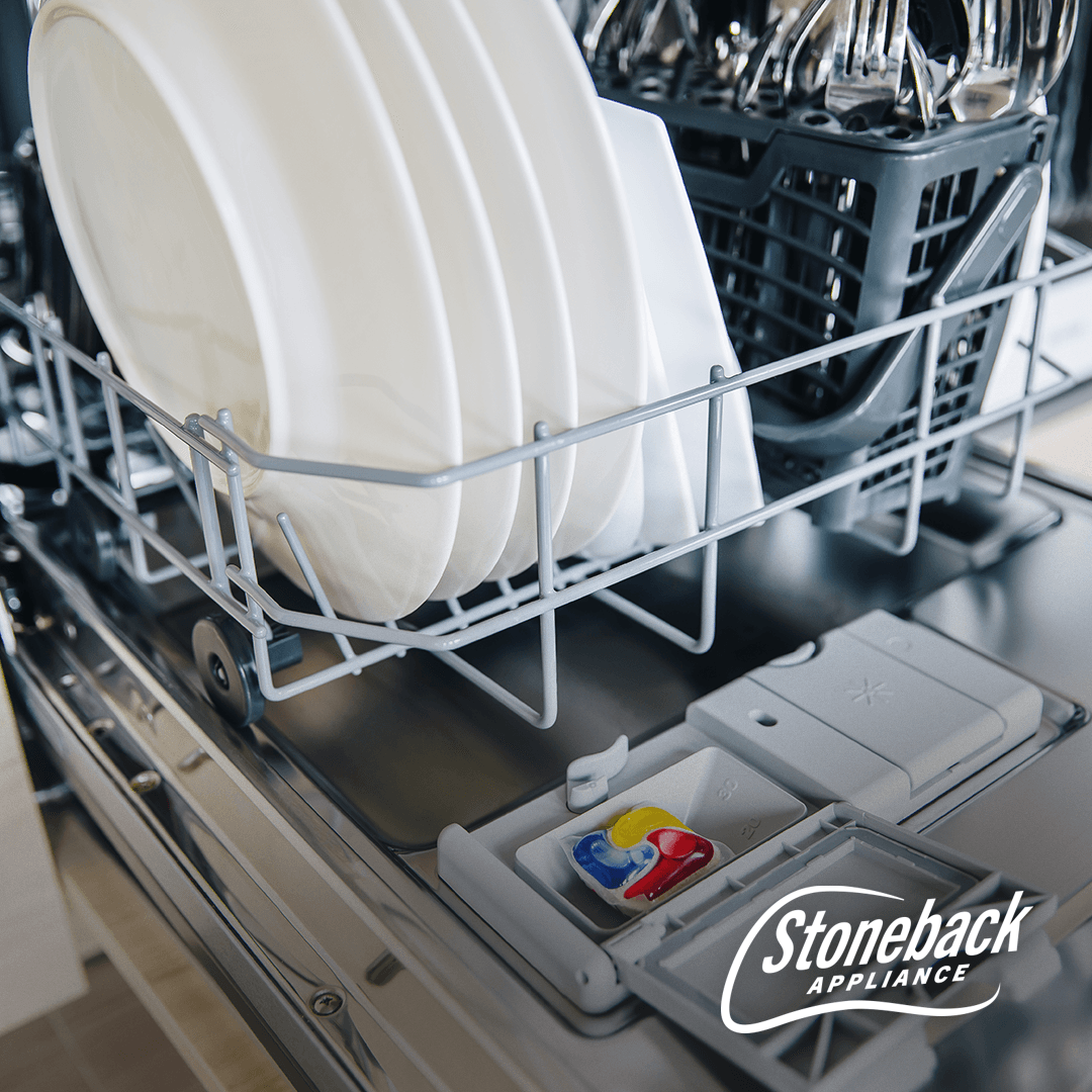 Inside of a dishwasher.