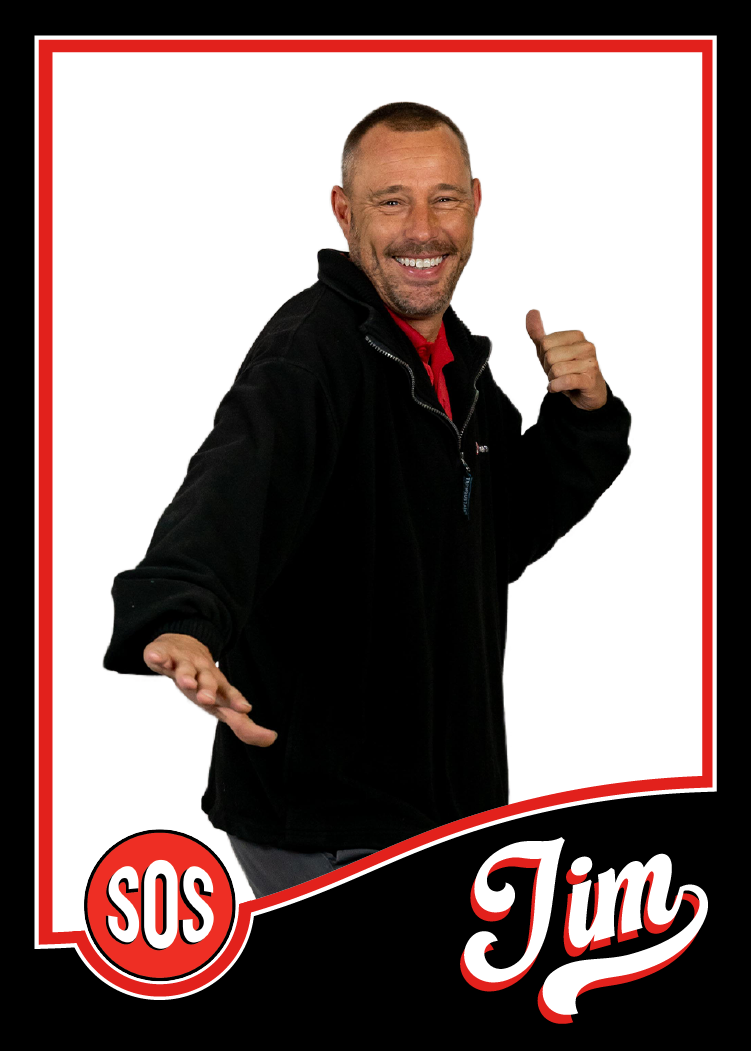 Professional photograph of an employee of SOS Pest Control taken by KMG. He is striking a funny pose.