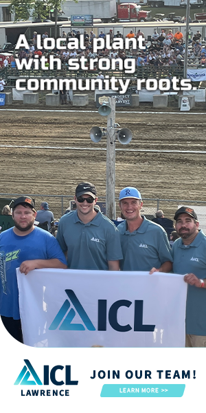 Professional advertisement of men at a tractor pull that was taken by KMG.