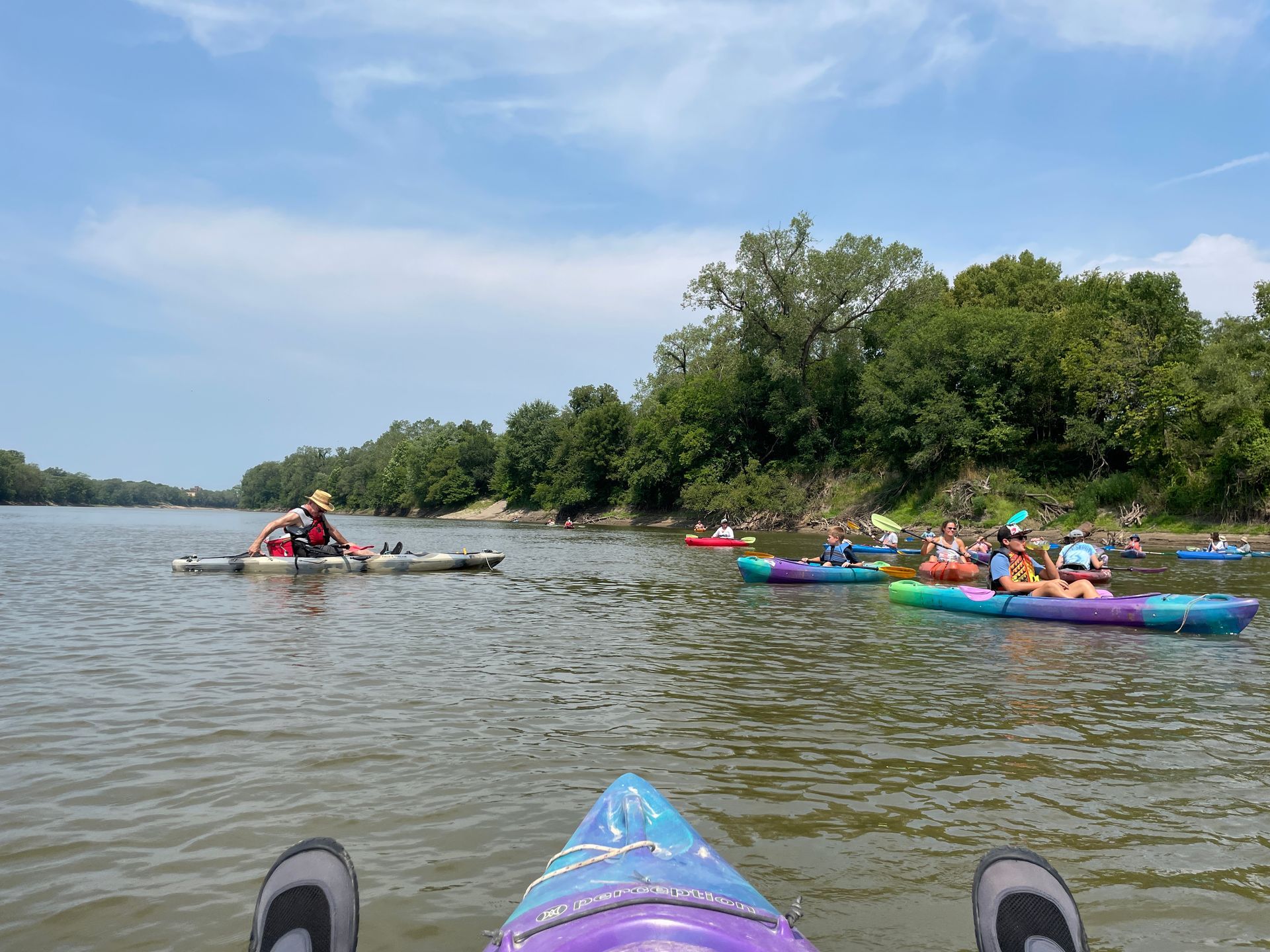 Professional photograph of people canoeing. 