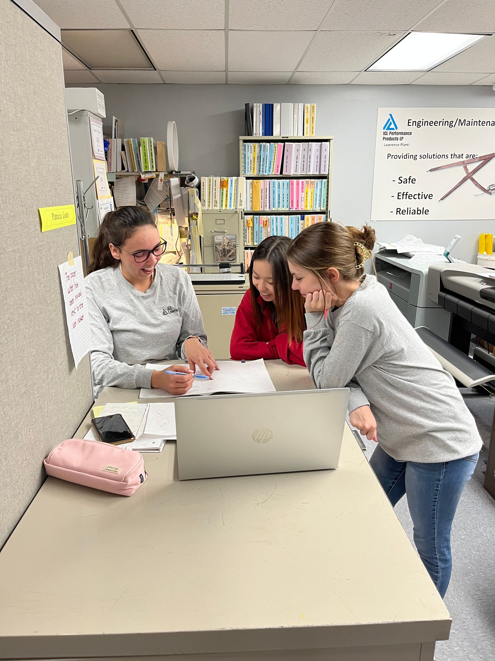 Professional photograph of employees of ICL Lawrence taken by KMG.