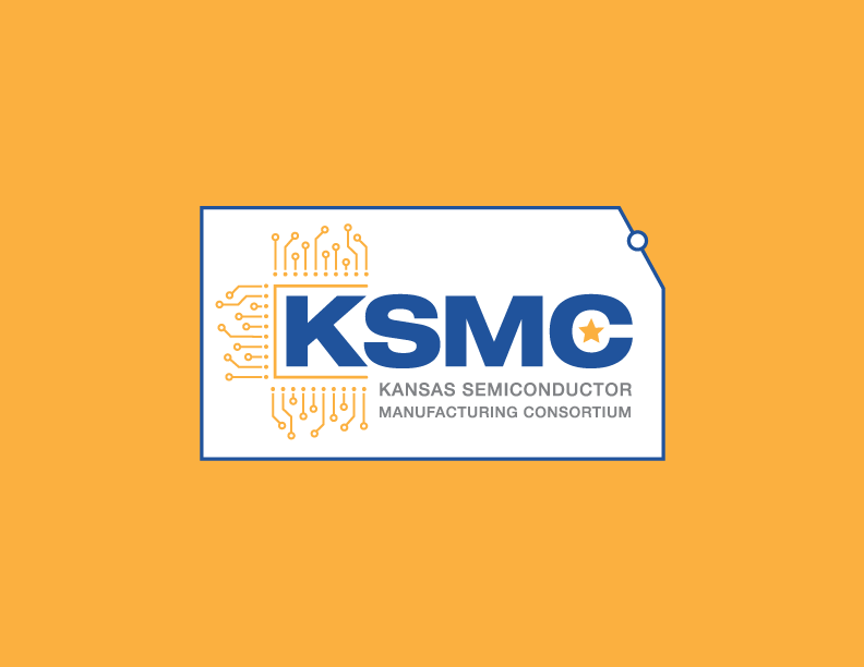 the logo for kansas semiconductor manufacturing consortium is on a yellow background .