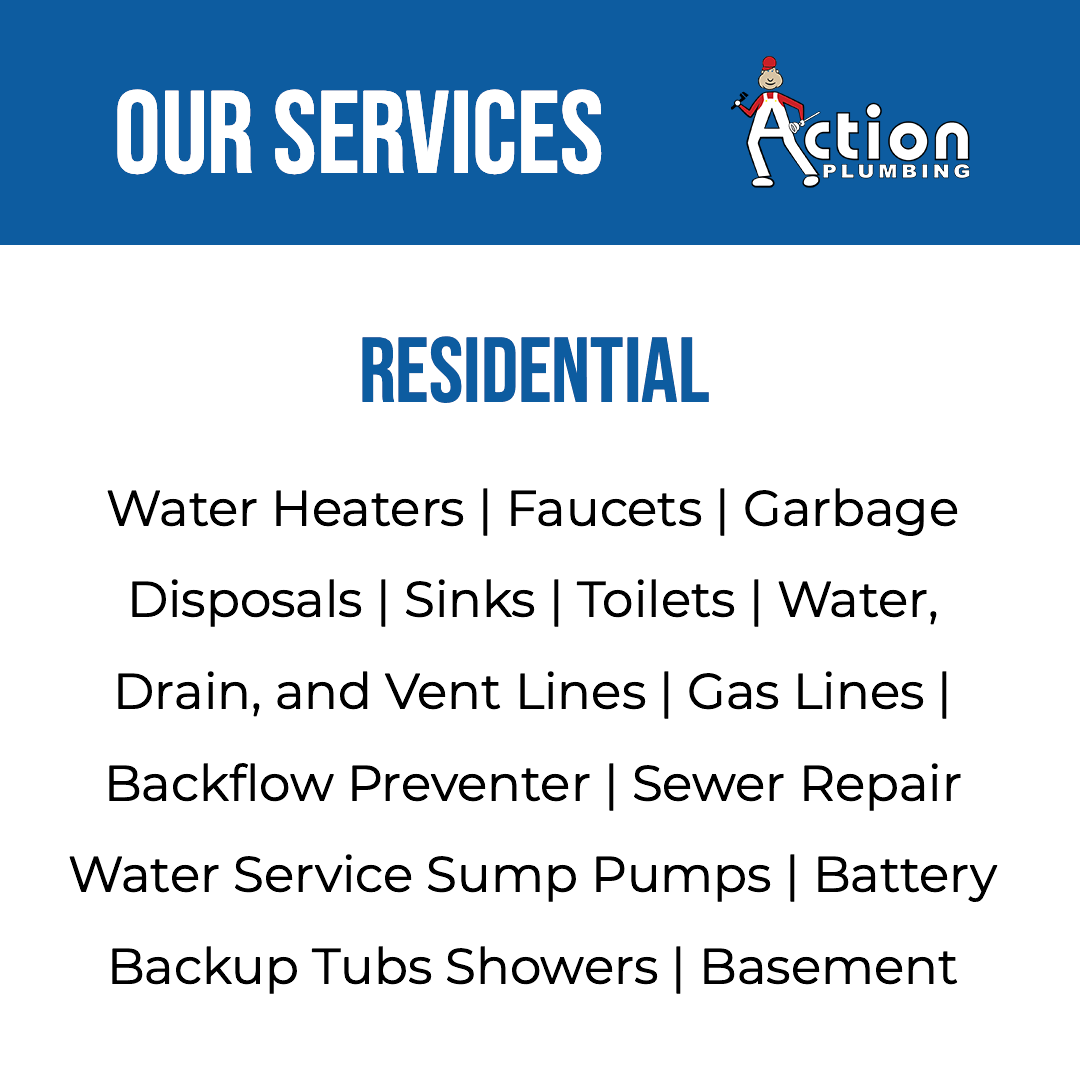 a blue and white sign that says `` our services residential ''