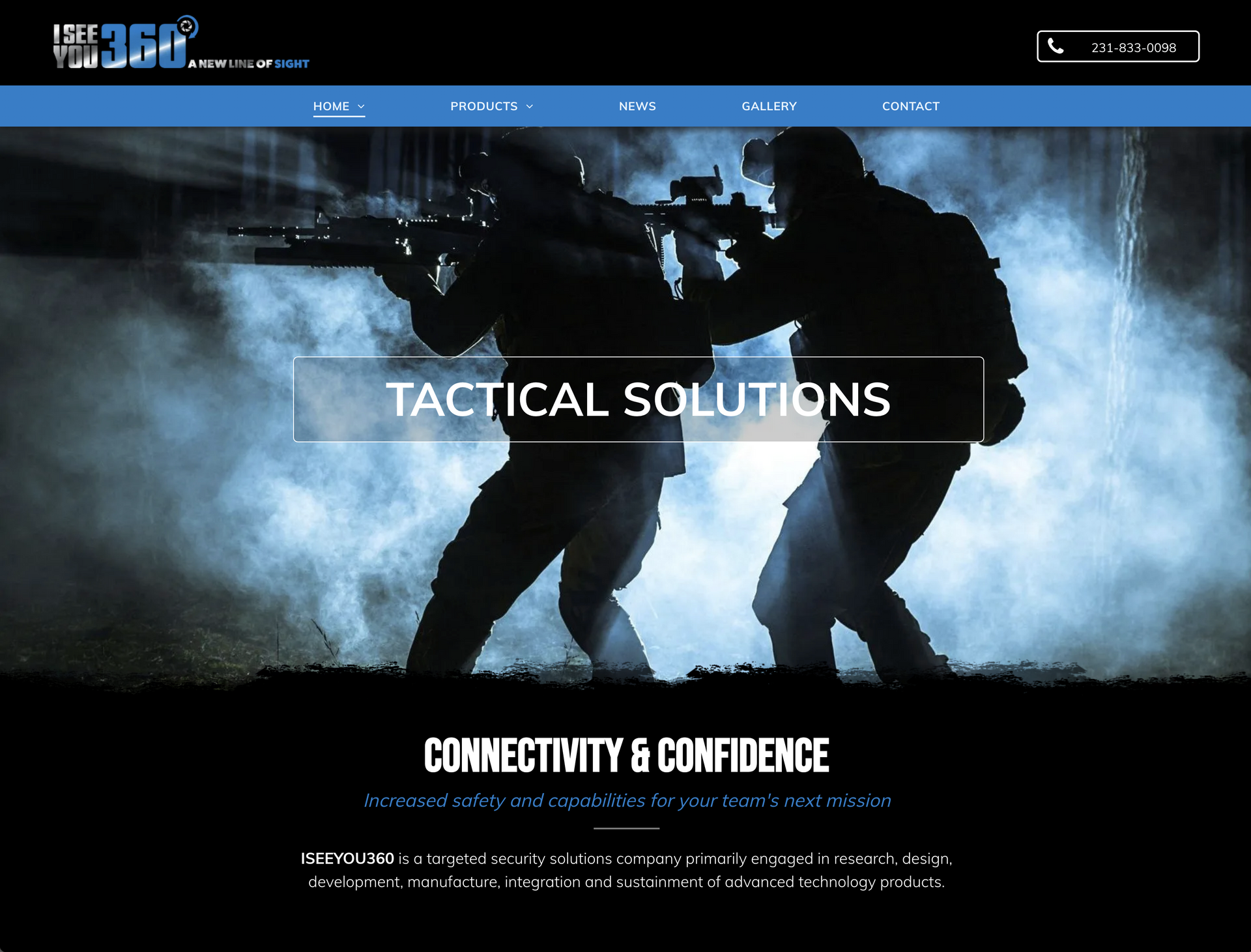 Screenshot of Tactical Solutions website.