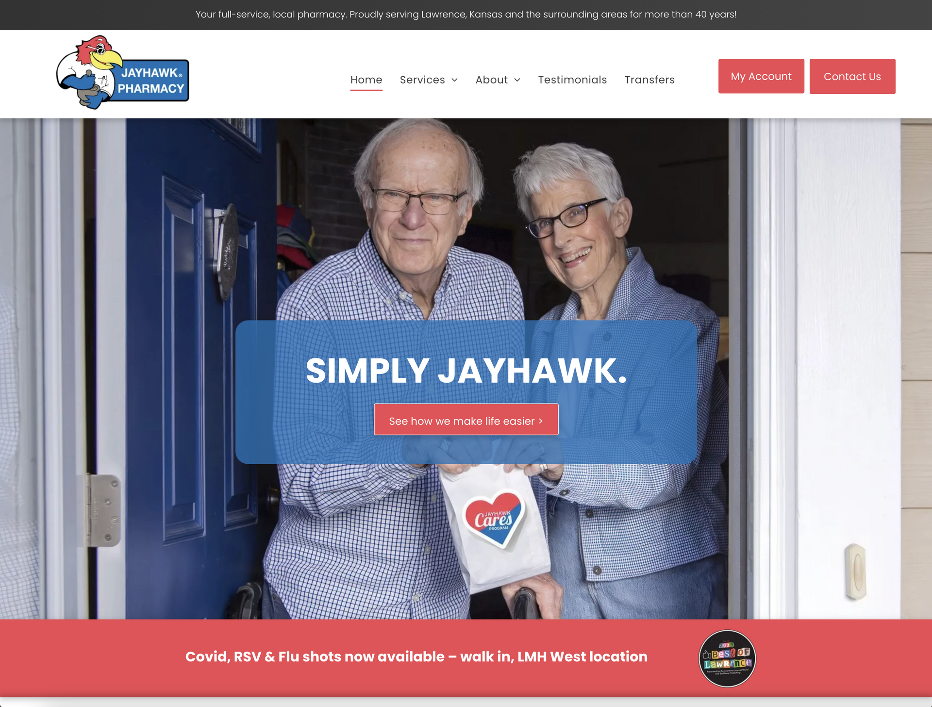 Professional photograph of a couple standing in a doorway with an ad over it.