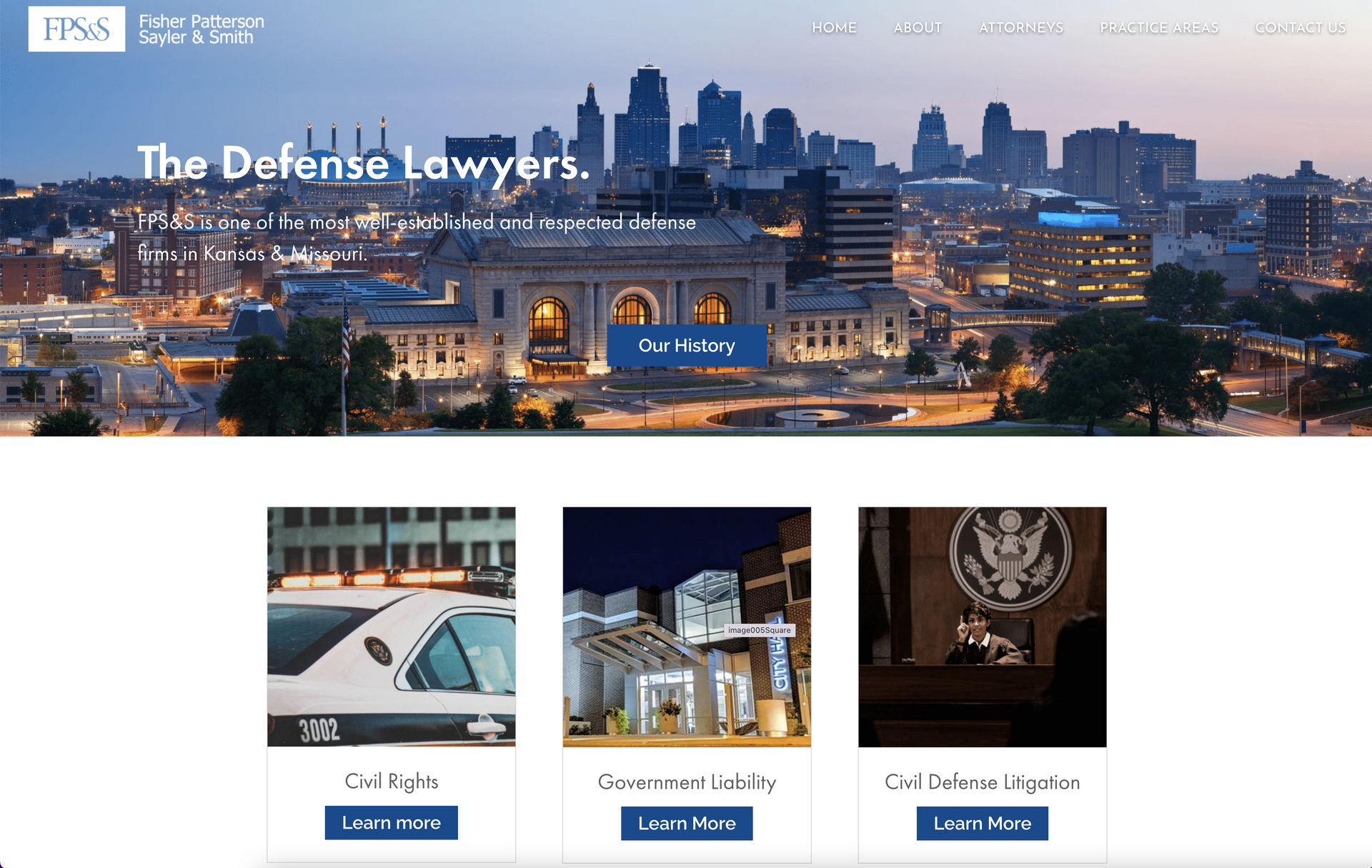 Screenshot of a website made by KMG.