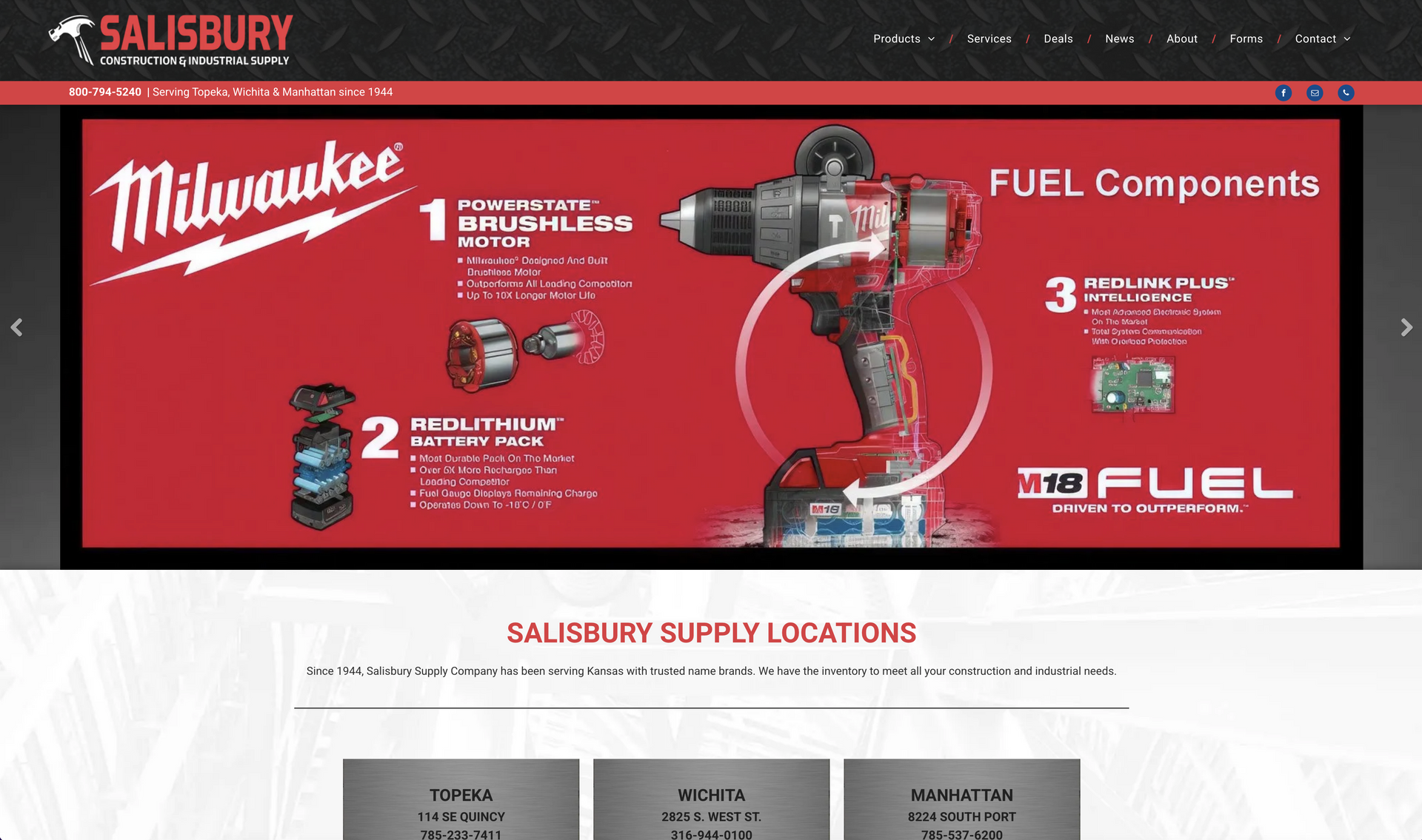 Screenshot of a website made by KMG.