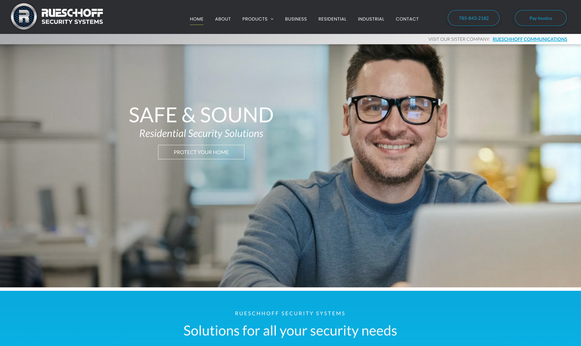 Screenshot of Rueschhoff Security Website.