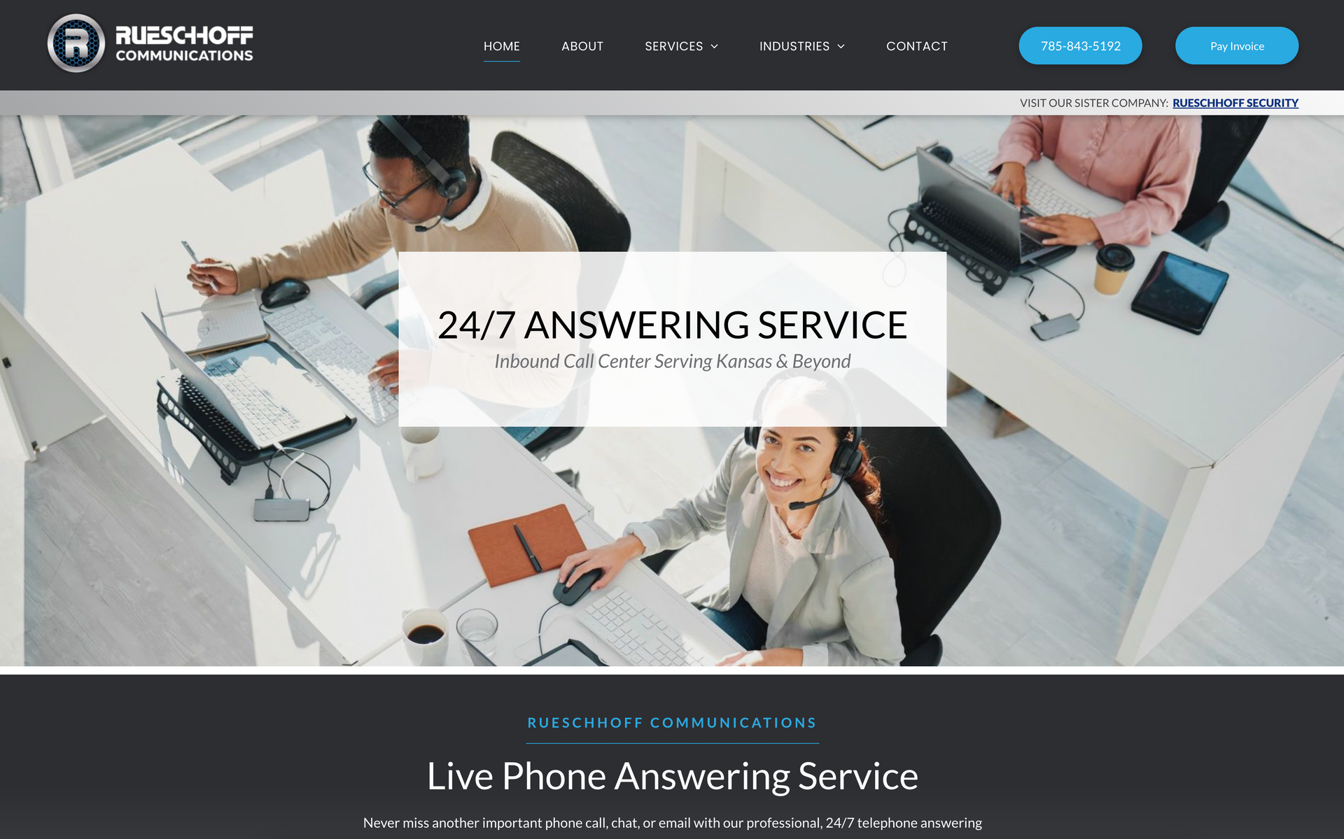 Screenshot of a website made by KMG.