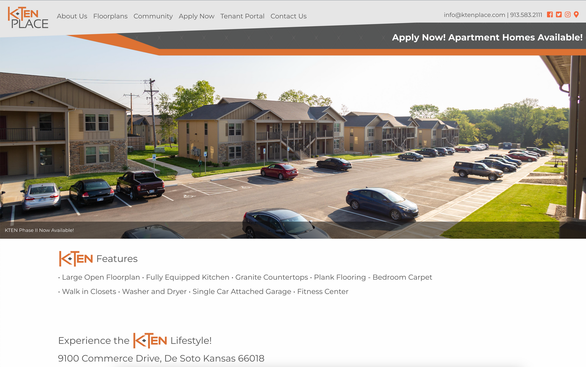 Screenshot of a website made by KMG.