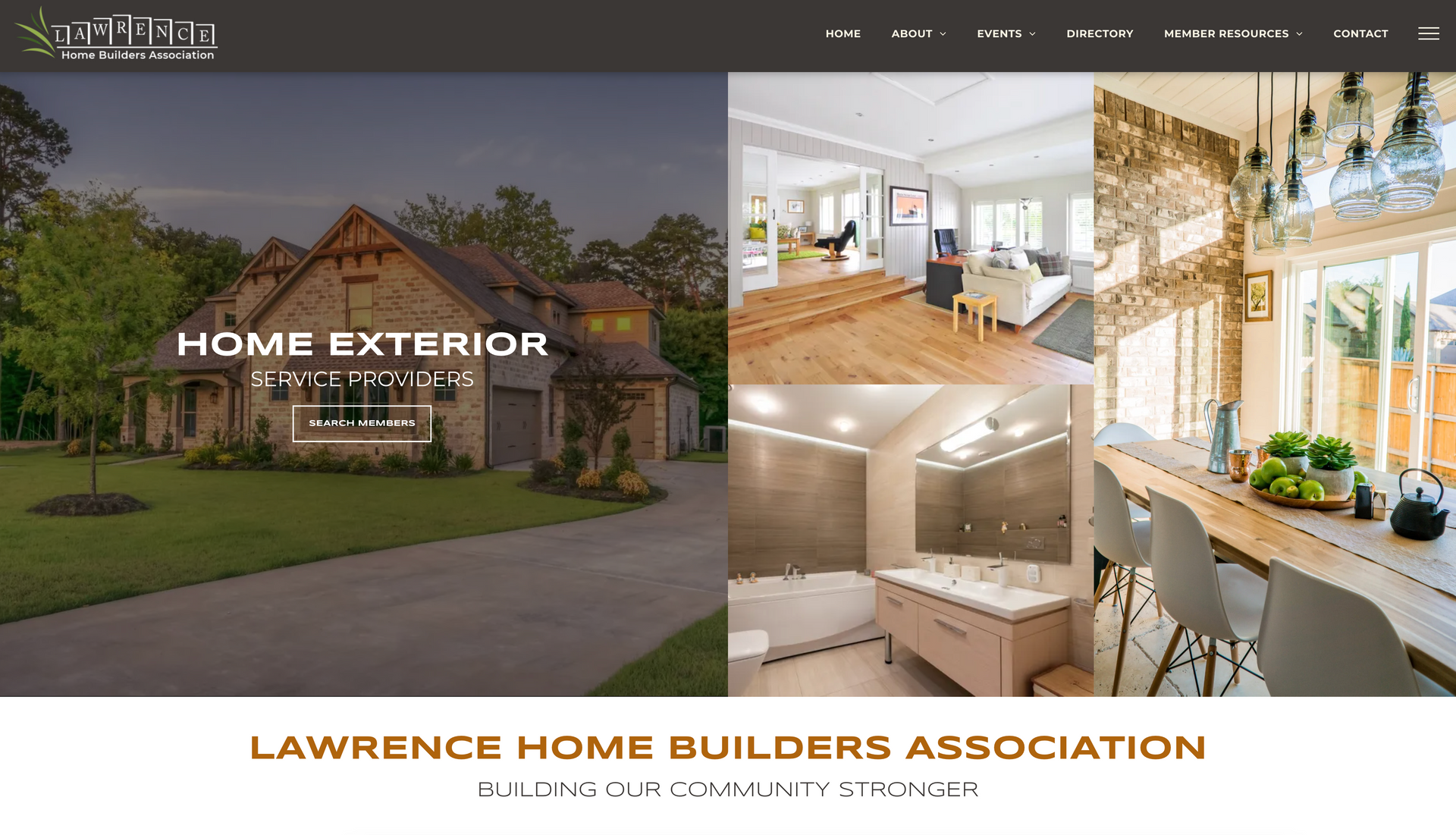 Screenshot of Lawrence Home Builders Association website.