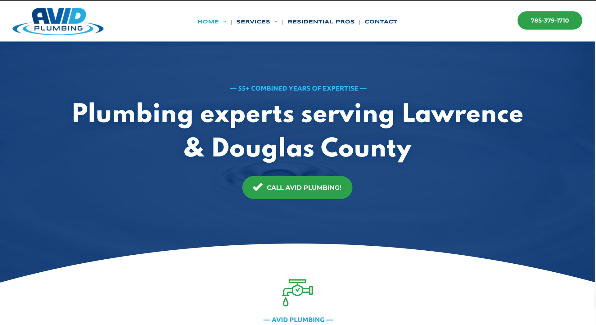 Screenshot of a website made by KMG.