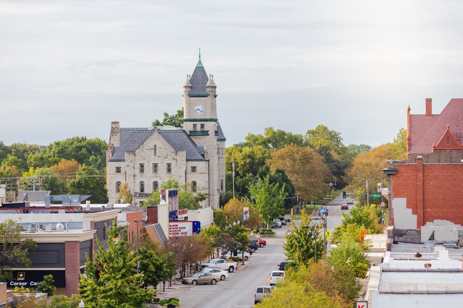Professional photograph of downtown Lawrence taken by KMG.