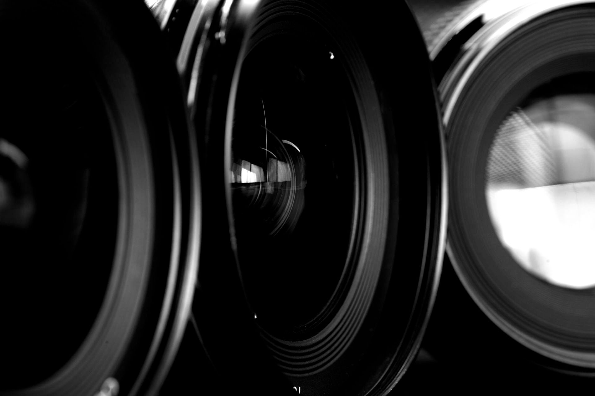 close up of a camera lens. 