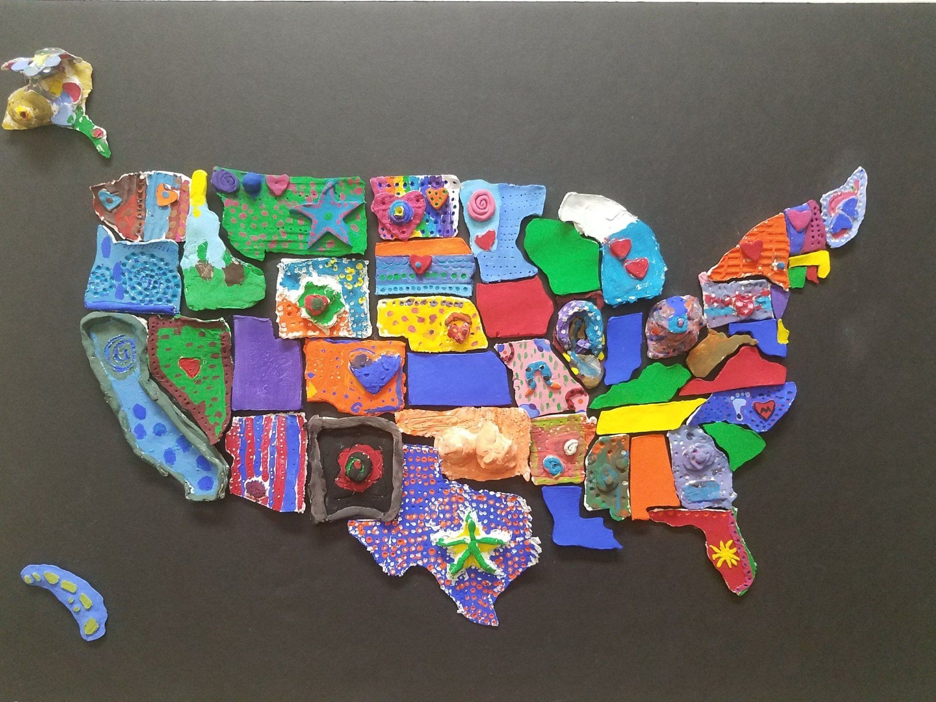 A colorful map of the united states of america