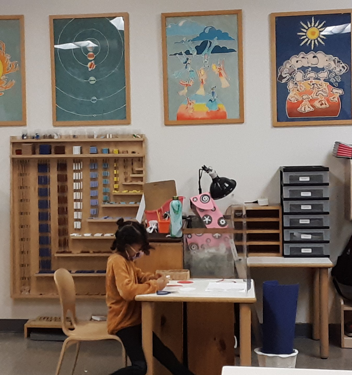Child working in the Montessori classroom
