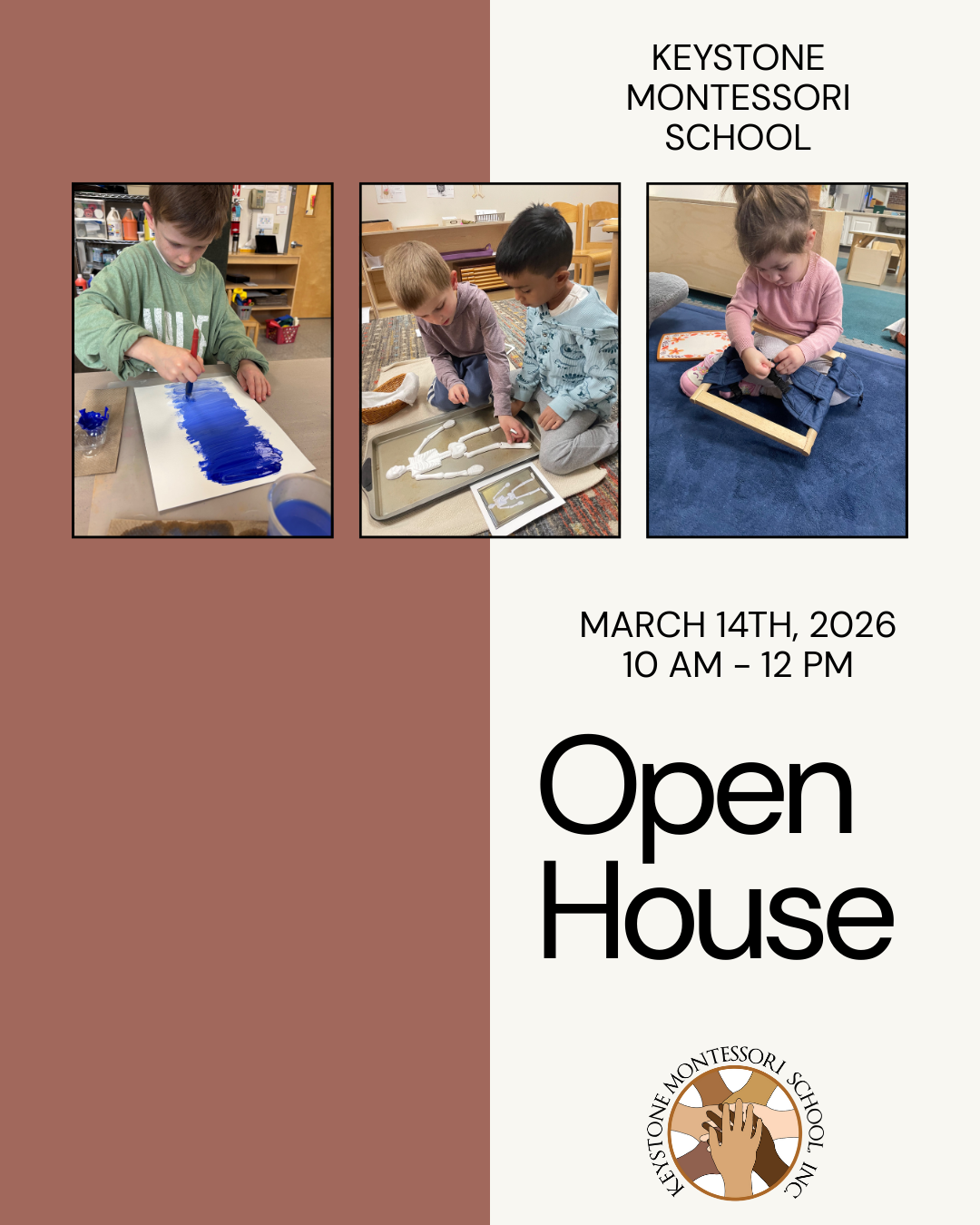 A poster that says you 're invited please join us for open house event