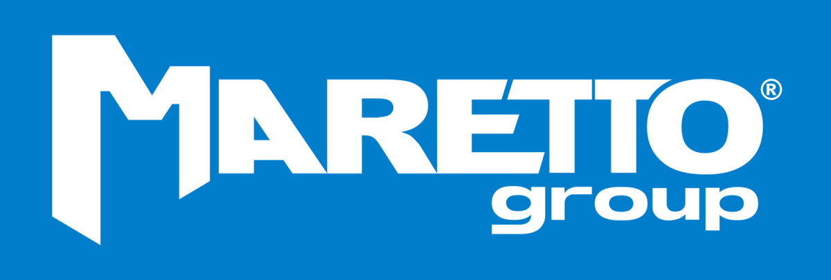 Logo del Gruppo Maretti, testo bianco su sfondo blu.
