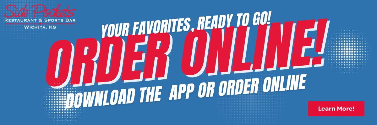Side pocket ad that says order online on it