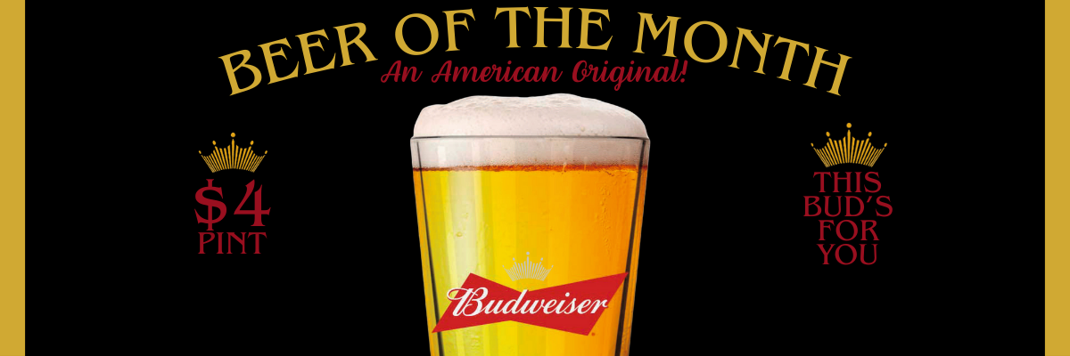 Budweiser pint glass,