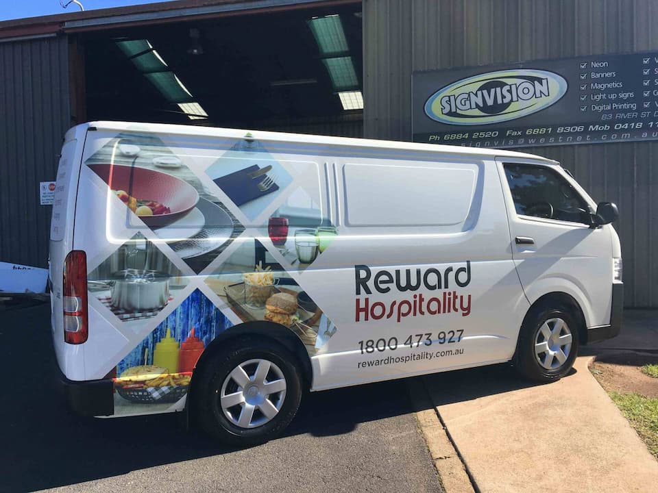 White Van With Vehicle Sign Wrap — Sign Writing in Dubbo, NSW