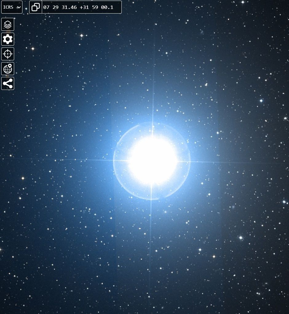 Posizione di Castor in Gemini;  