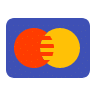 A picture of a mastercard logo on a blue background.