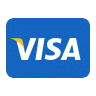 A blue visa logo with a yellow arrow on a white background.