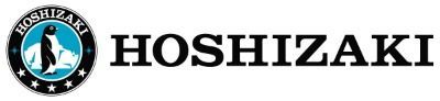 A logo for a company called hoshizaki with a penguin in a circle.
