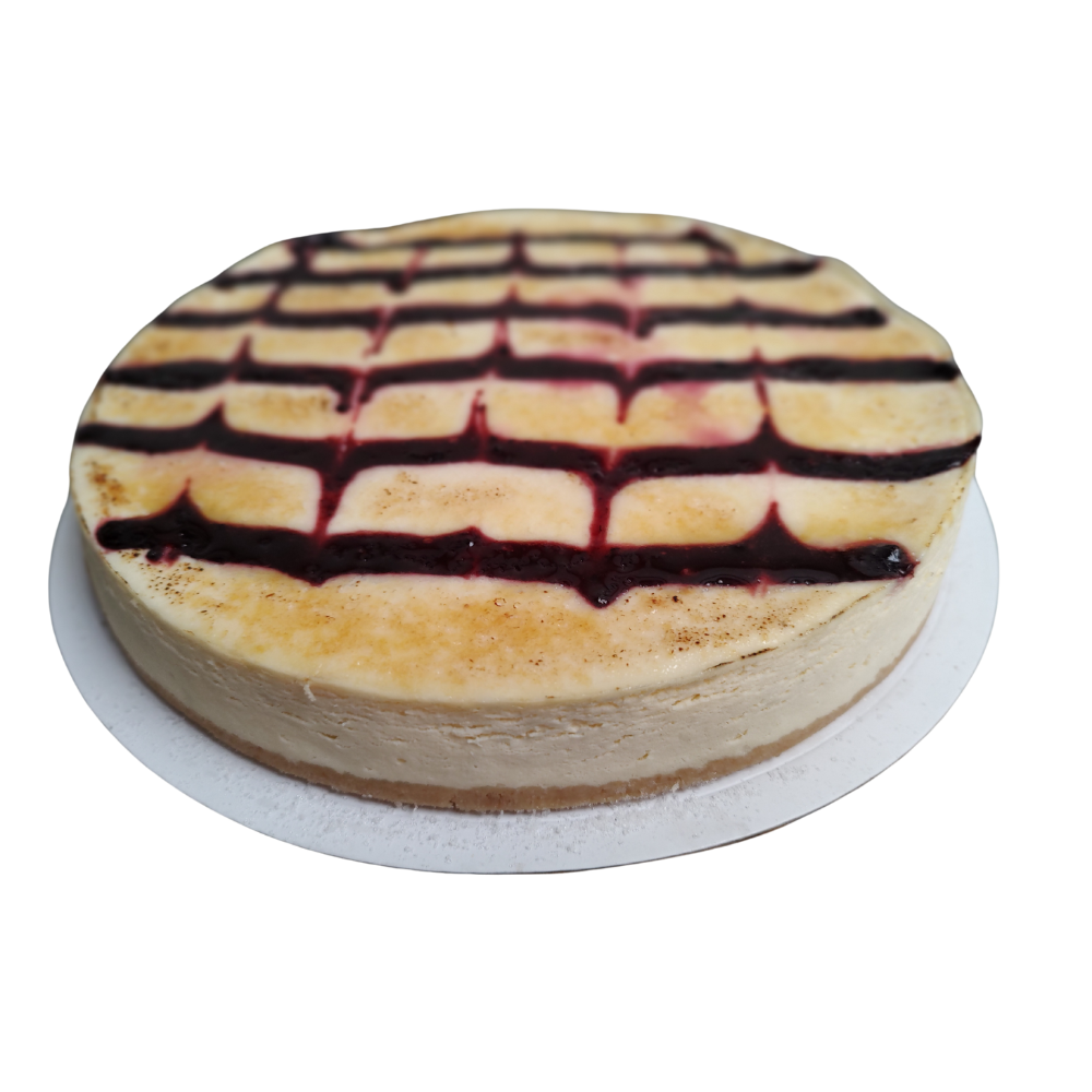 Tarta de queso con cobertura de color crema de Azúcar y Cacao