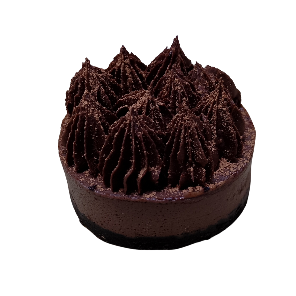 Tarta de queso y chocolate con glaseado oscuro de Azúcar y Cacao