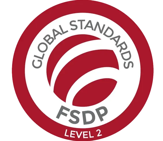 Logotipo “Estándares Globales” “FSDP” y “Nivel 2” distintitvo de Azúcar y Cacao