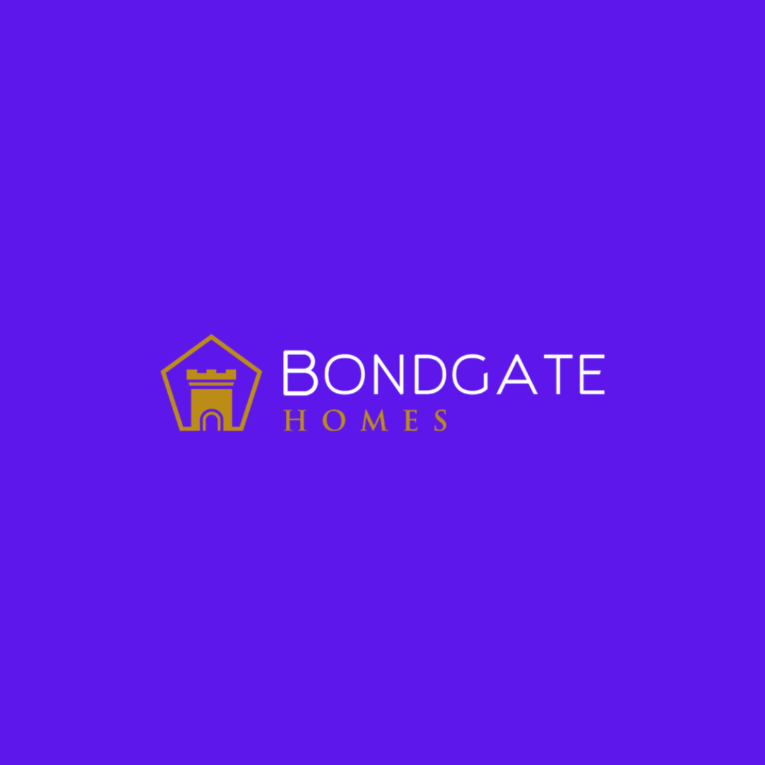 Bondgate Homes logo with a gold castle icon and text on a purple background.