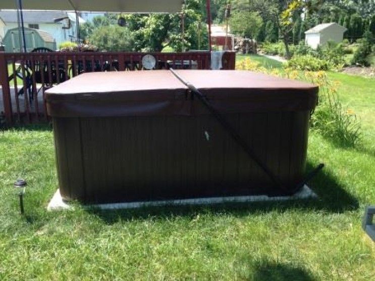 concrete hot tub pad