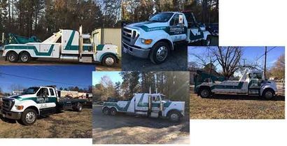 Collage of tow truck photos
