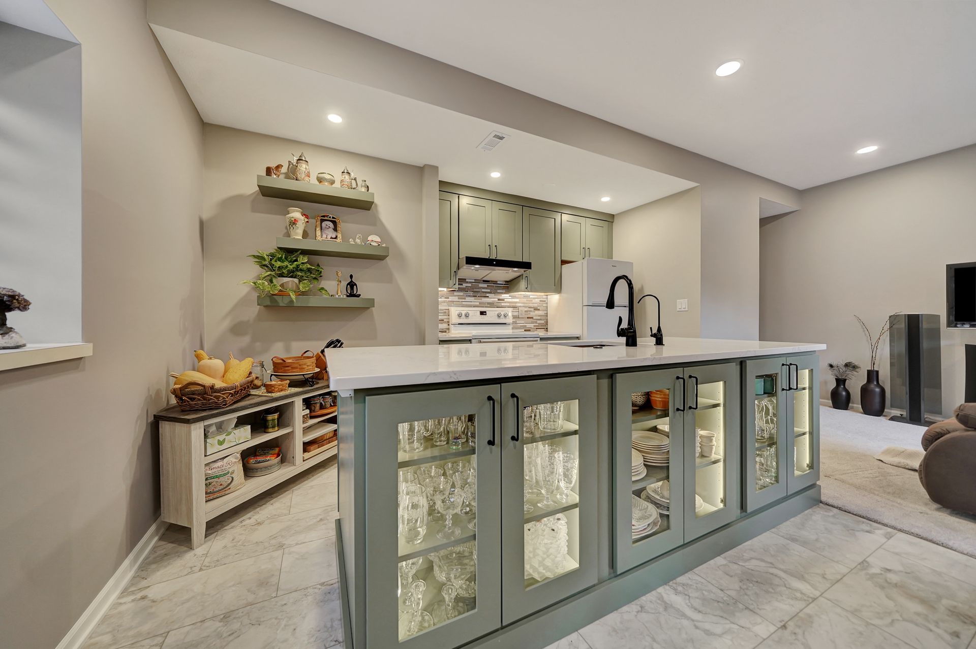 A kitchen with a large island in the middle of the room | Lincoln, NE | SkyLimit Remodeling