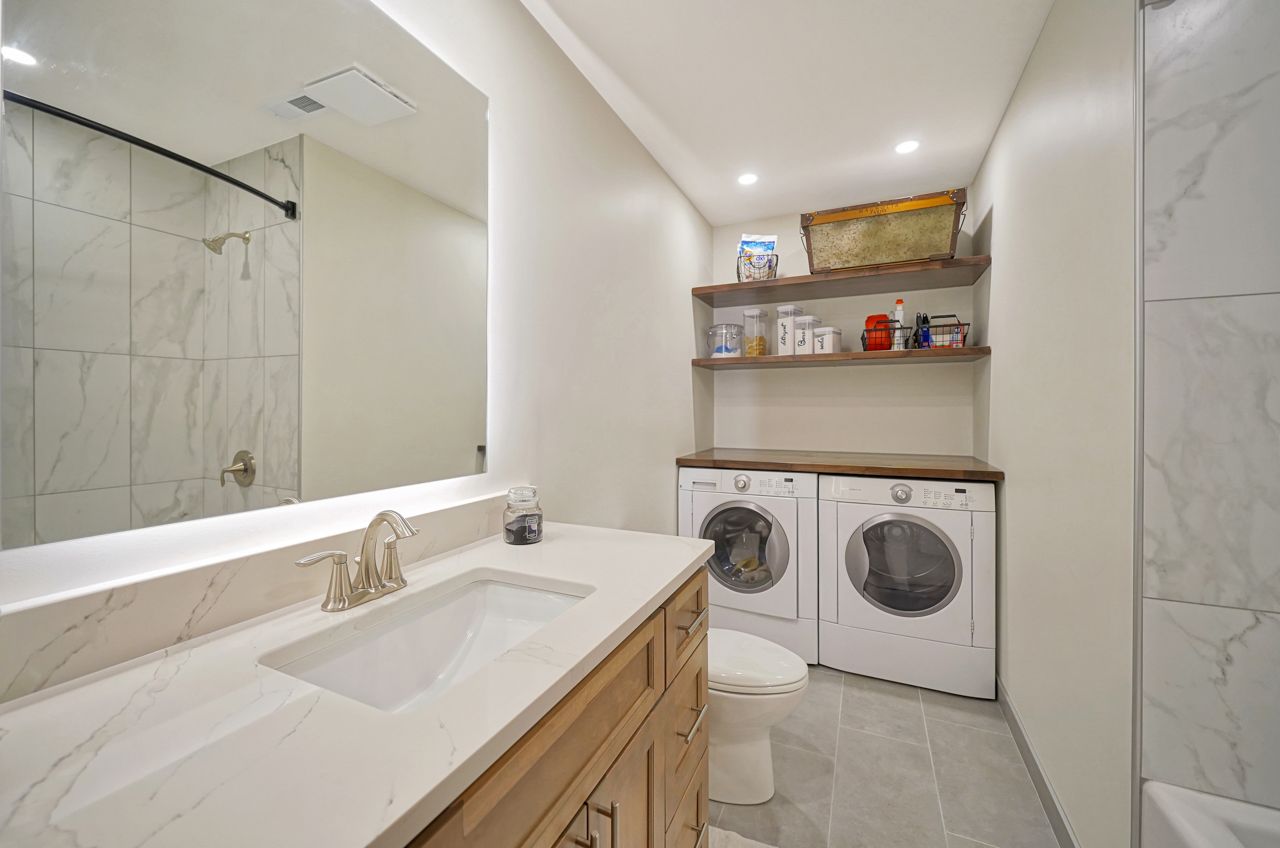 Close Up Shot of Cabinet in Bathroom with Wide Angle Mirror - Lincoln, NE - SkyLimit Remodeling