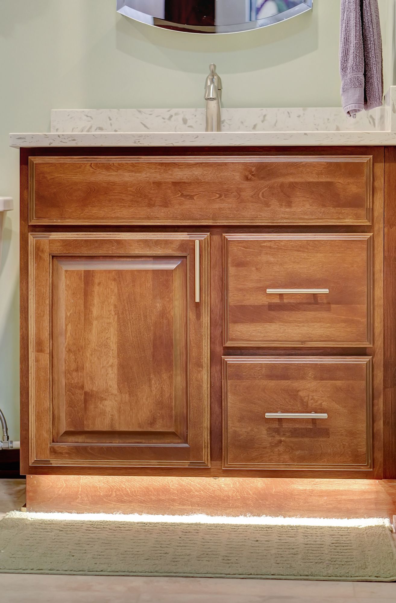 A Bathroom Vanity with Wooden Cabinets and Drawers | Lincoln, NE | SkyLimit Remodeling