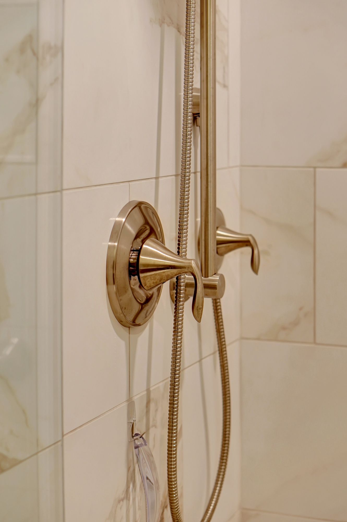 A Close Up of a Shower Head in a Bathroom | Lincoln, NE | SkyLimit Remodeling