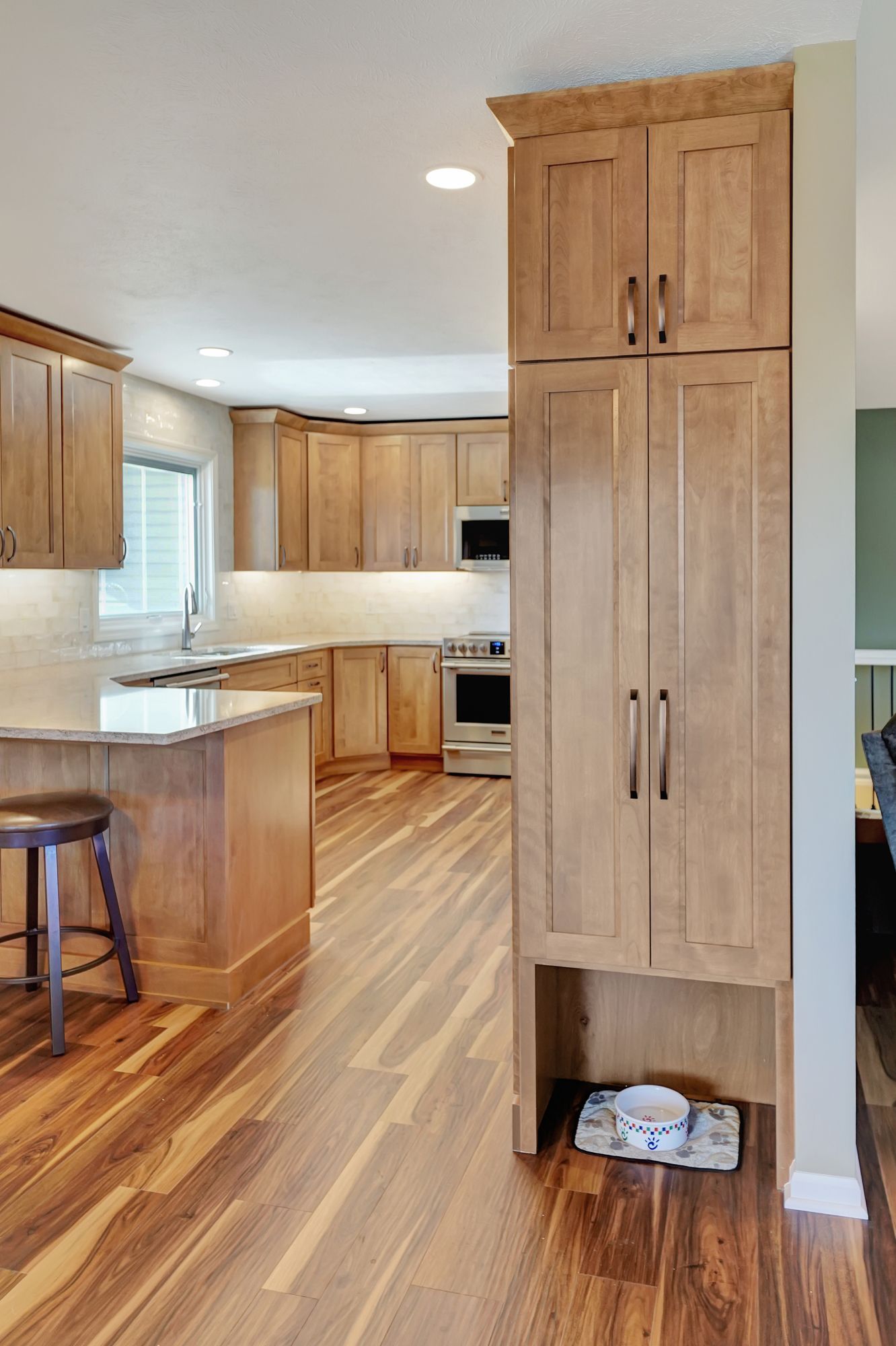 Wooden Kitchen Cabinets And Floor - Lincoln, NE - SkyLimit Remodeling