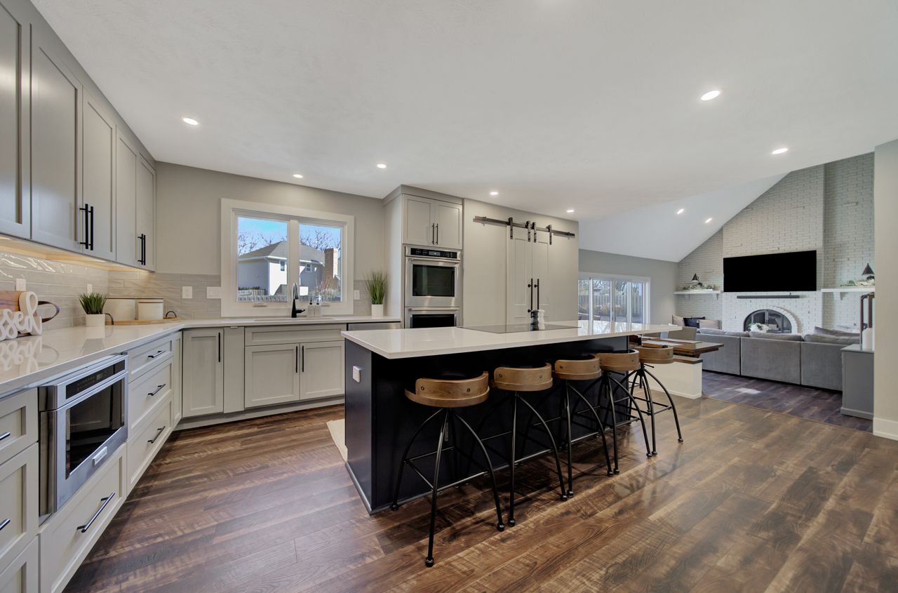 Kitchen and living room - Lincoln, NE - SkyLimit Remodeling