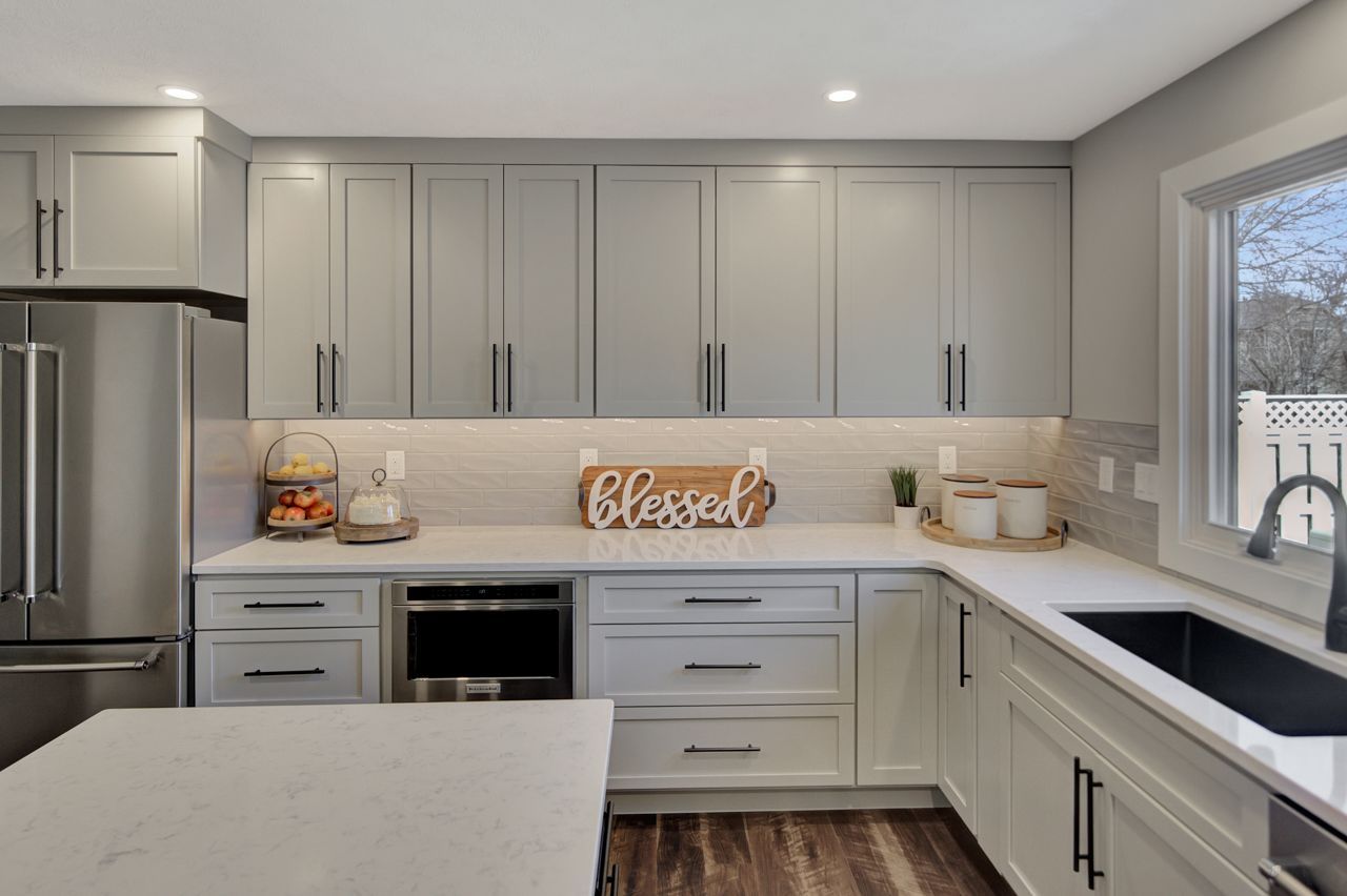 Kitchen with a blessed sign - Lincoln, NE - SkyLimit Remodeling