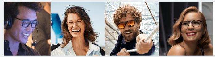 4 faces with eyewear