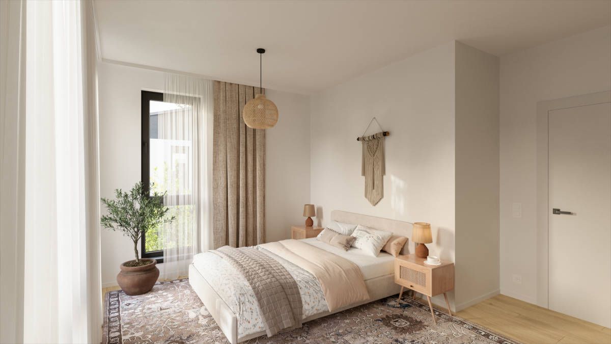 Bauprojekt Oak Garden in Fredersdorf-Vogelsdorf, Doppelhaushälfte Schlafzimmer